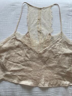 Free People Satin Lace Cami in Soft Blush